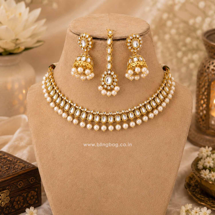 Ivory Saumira Kundan Jewellery Set