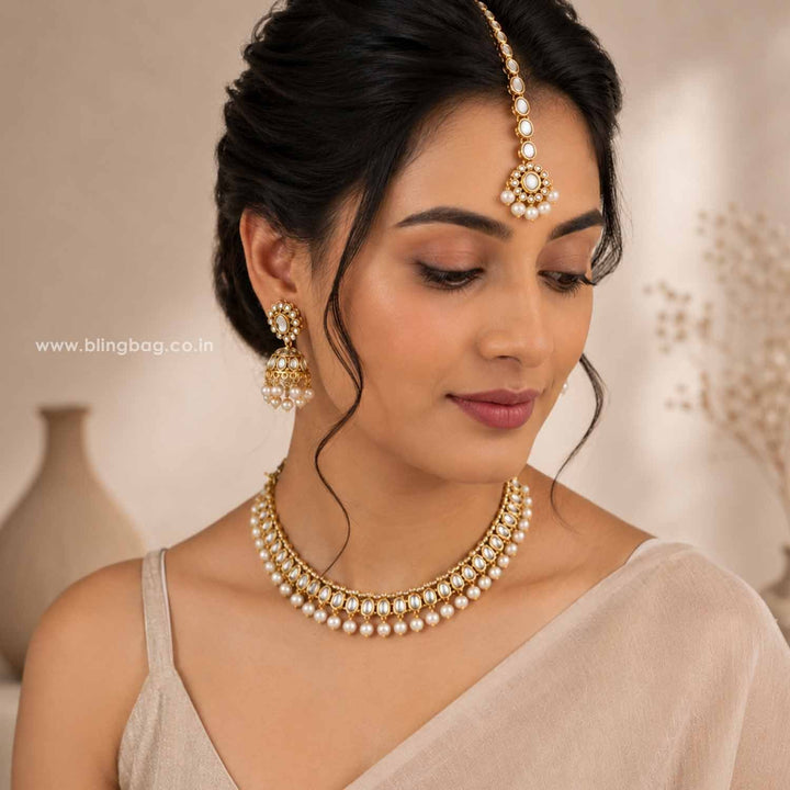 Ivory Saumira Kundan Jewellery Set