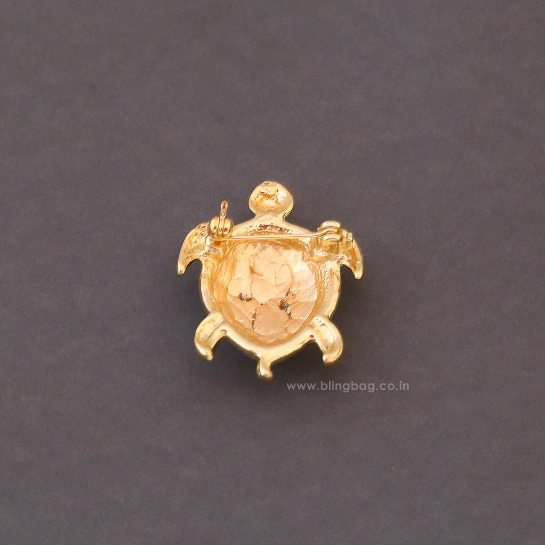 Ivory Shell Turtle Brooch