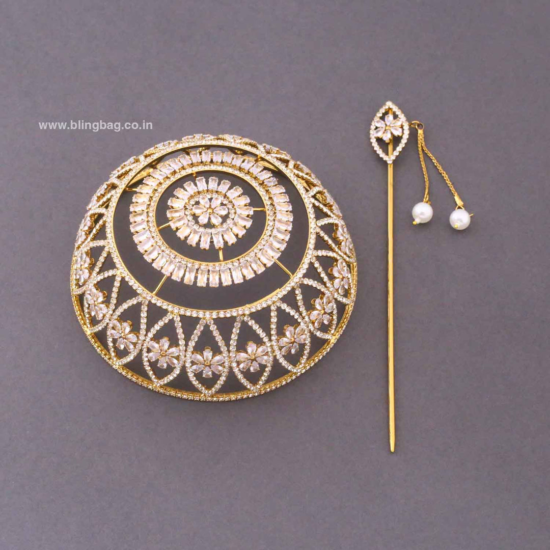 Ivory Siyaita Zirconia Large Hair Bun Cage