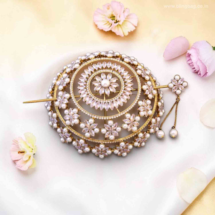 Ivory Sravani Zirconia Large Hair Bun Cage