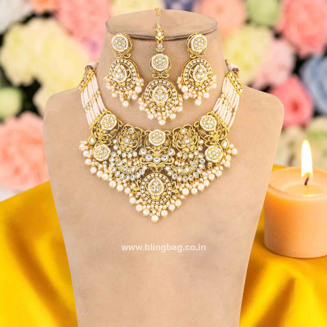 Ivory Sunaina Kundan Jewellery Set - New Arrival