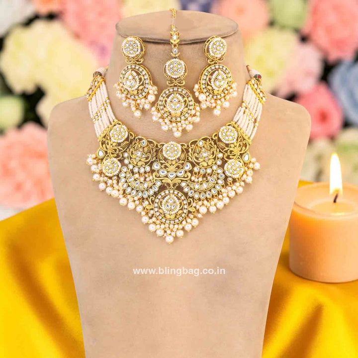 Ivory Sunaina Kundan Jewellery Set - New Arrival