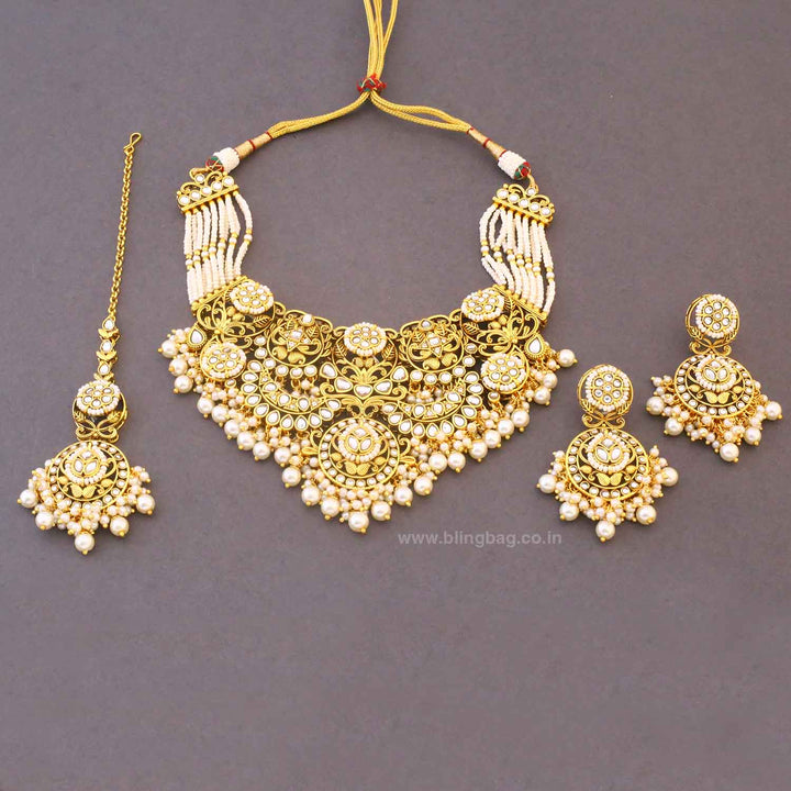 Ivory Sunaina Kundan Jewellery Set - New Arrival