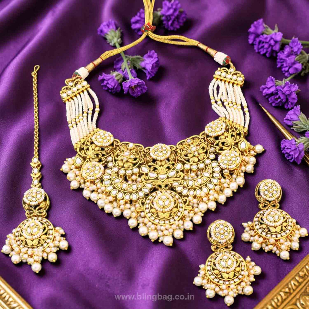 Ivory Sunaina Kundan Jewellery Set - New Arrival