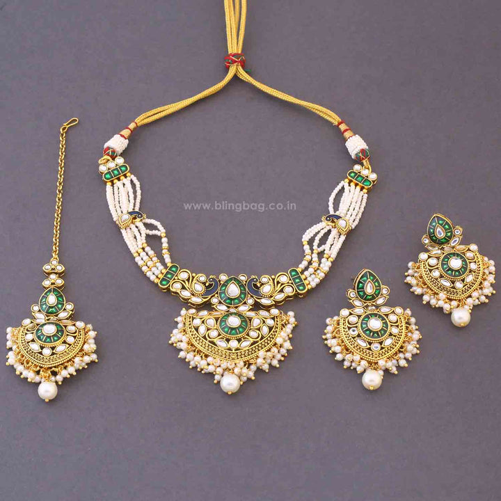 Ivory Suvitha Kundan Jewellery Set