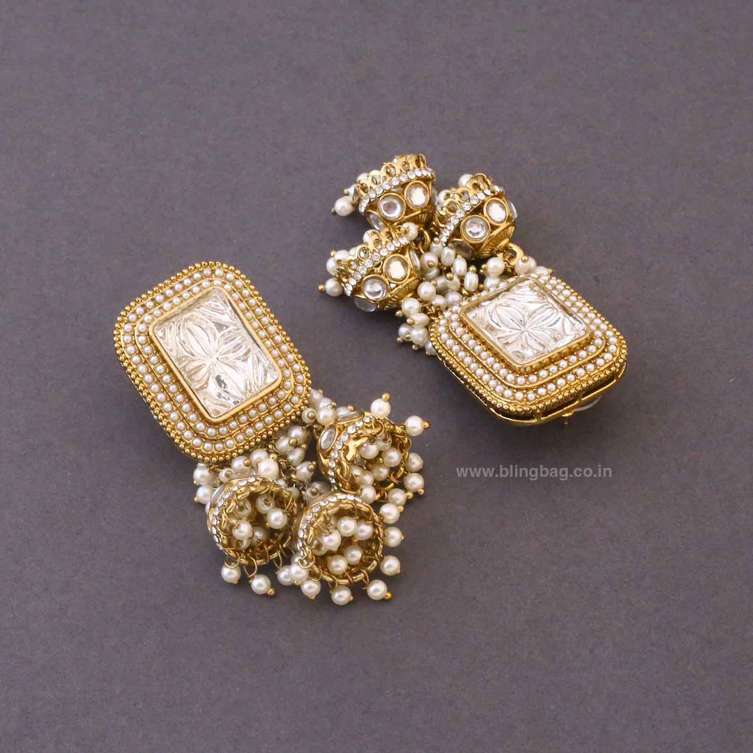 Ivory Yogini Jhumkis