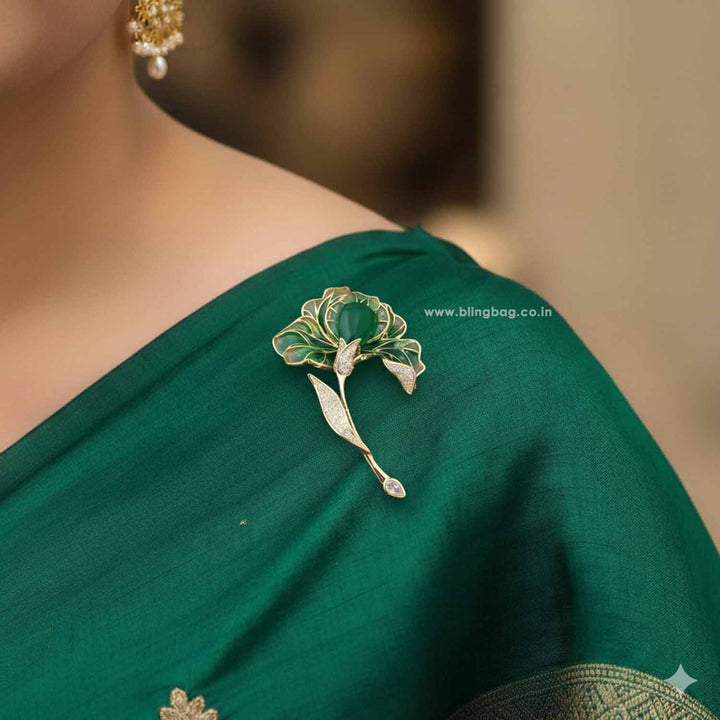 Jade Lily Brooch