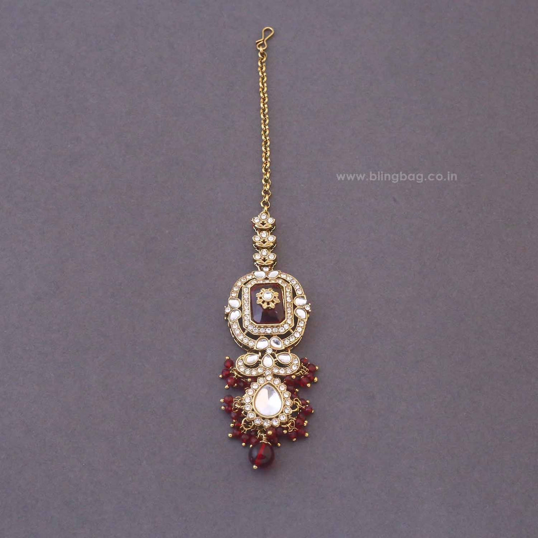 Maroon Parineeta Bridal Jewellery Set