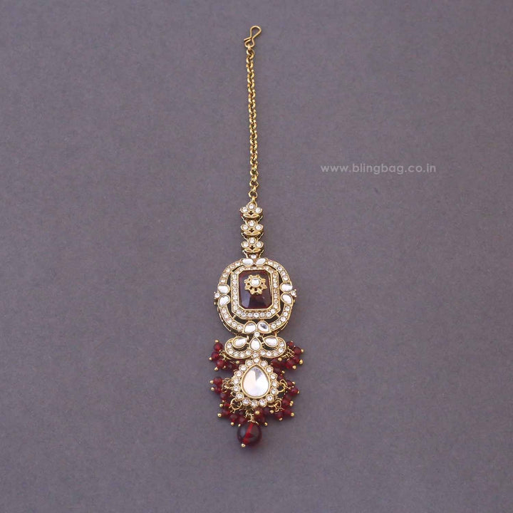 Maroon Parineeta Bridal Jewellery Set