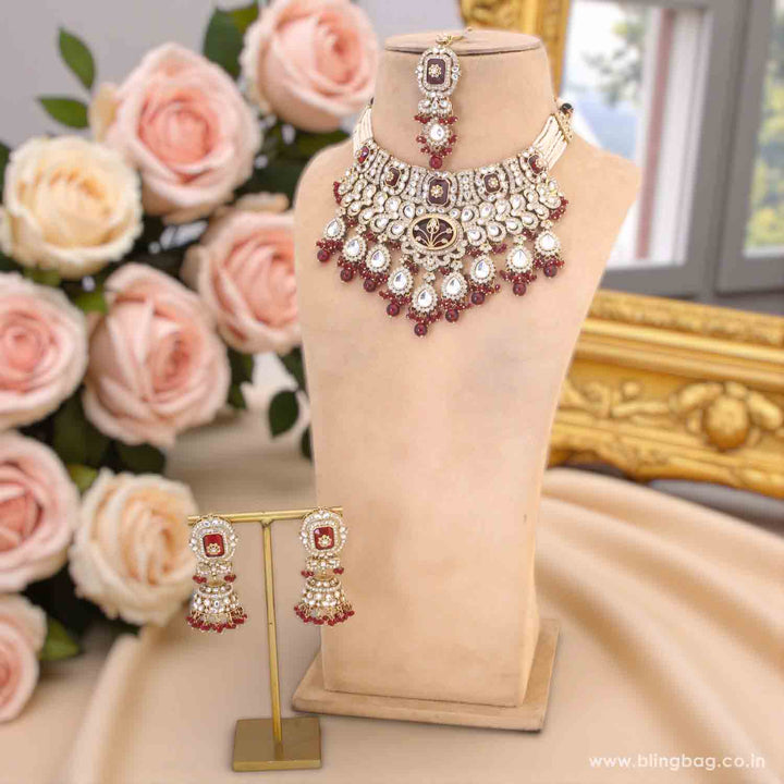 Maroon Parineeta Bridal Jewellery Set