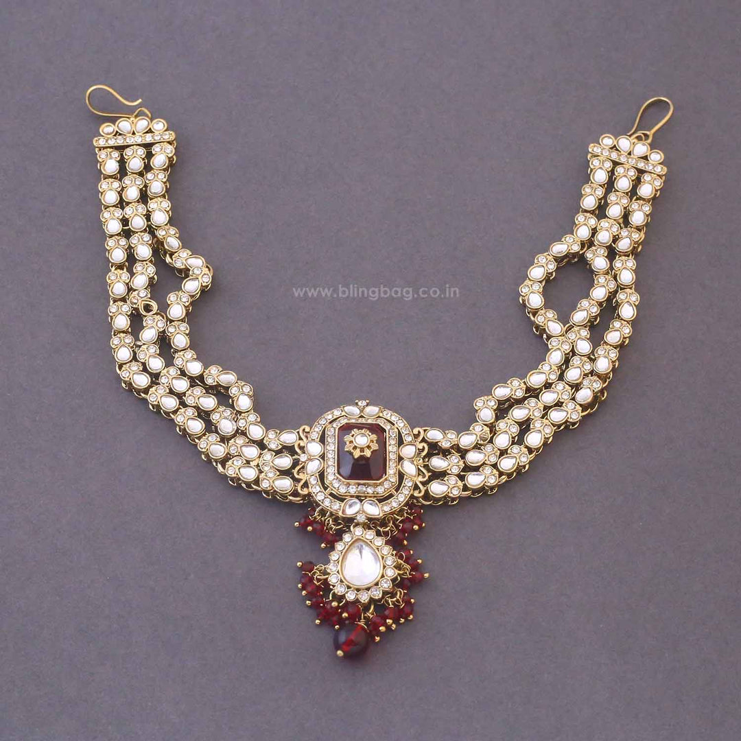 Maroon Parineeta Bridal Jewellery Set