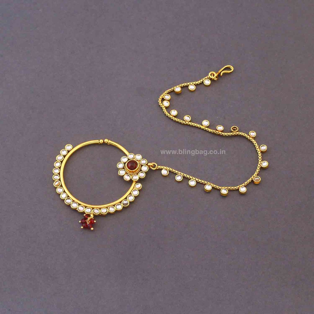 Maroon Ruvina Kundan Bridal Jewellery Set