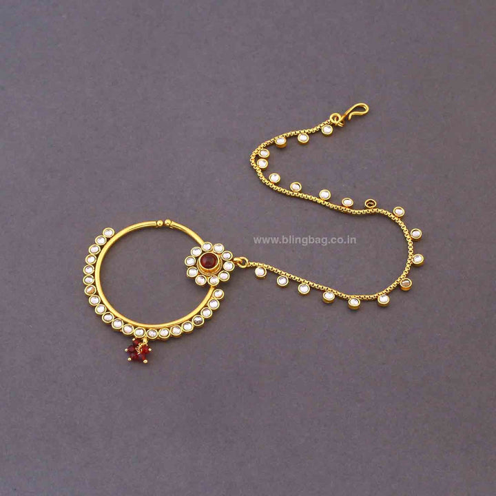 Maroon Ruvina Kundan Bridal Jewellery Set