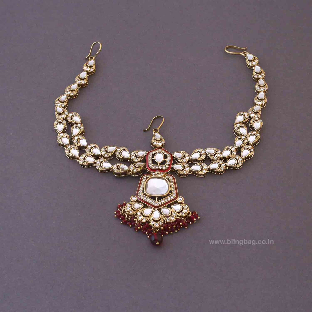 Maroon Yajna Bridal Jewellery Set