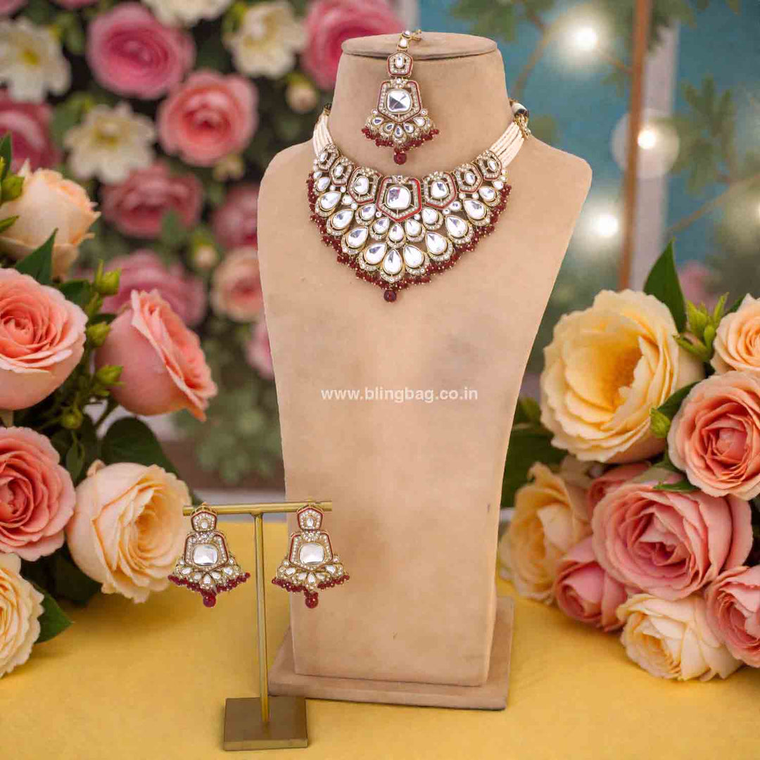 Maroon Yajna Bridal Jewellery Set