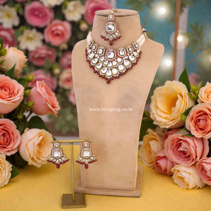 Maroon Yajna Bridal Jewellery Set