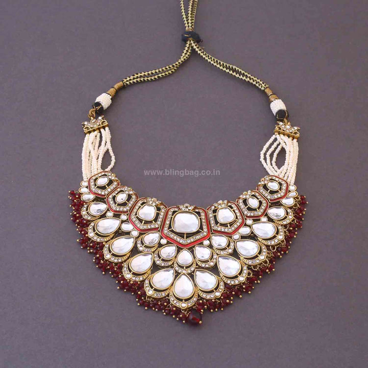 Maroon Yajna Bridal Jewellery Set