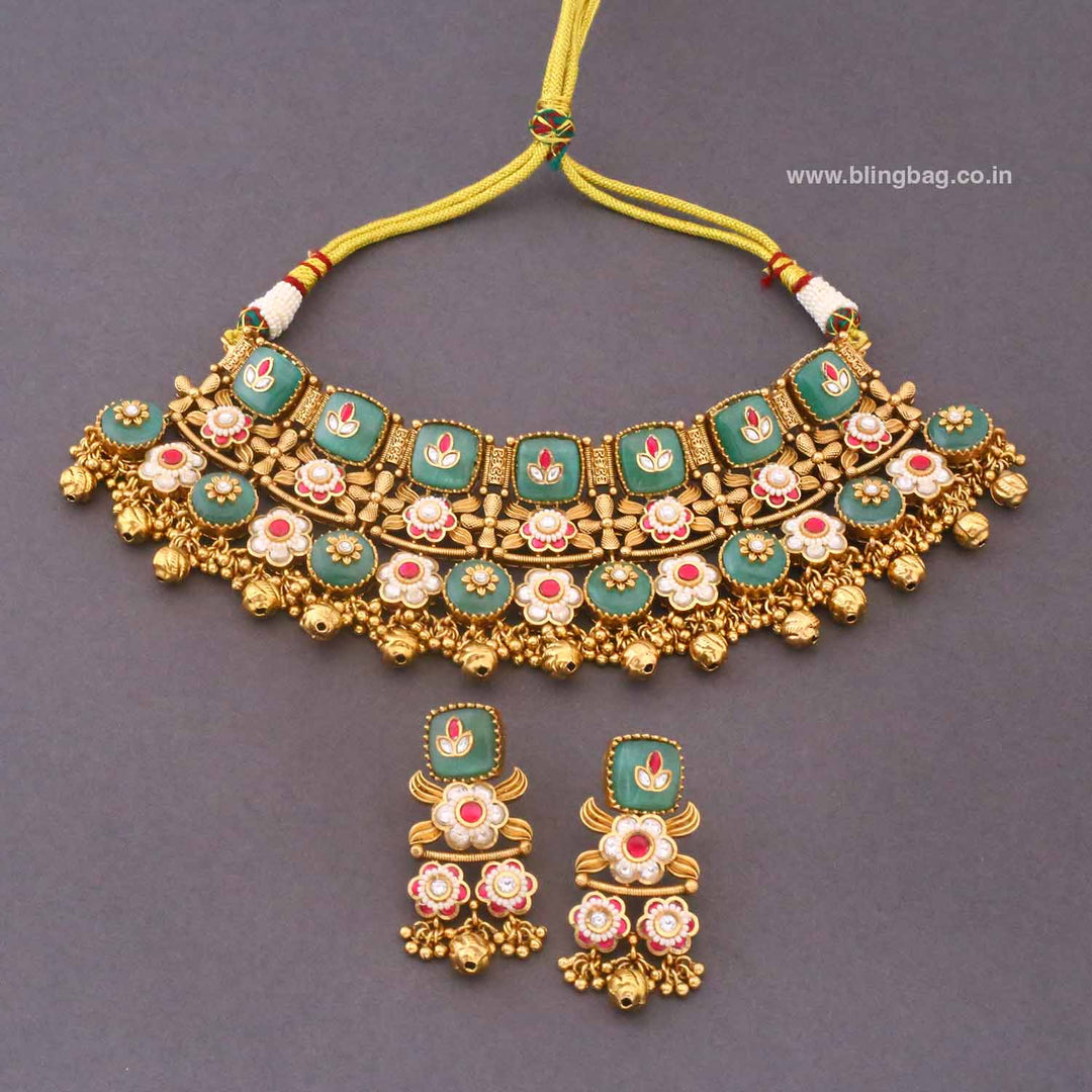 Mint Greliya Heritage Jewellery Set