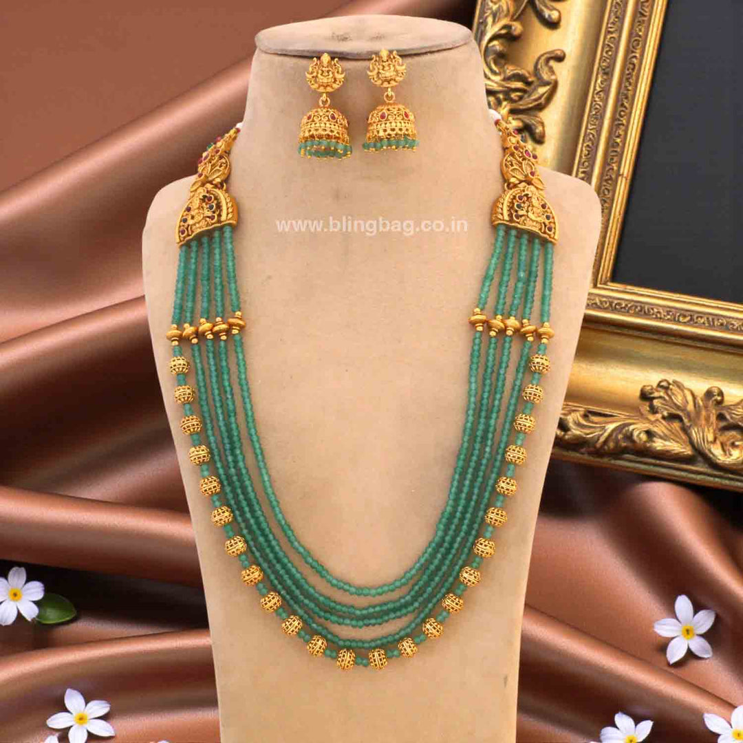 Mint Jogeshwari Temple Jewellery Set - New Arrival