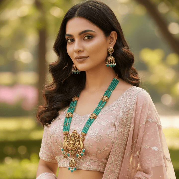 Mint Katyayani Temple Jewellery Set - New Arrival