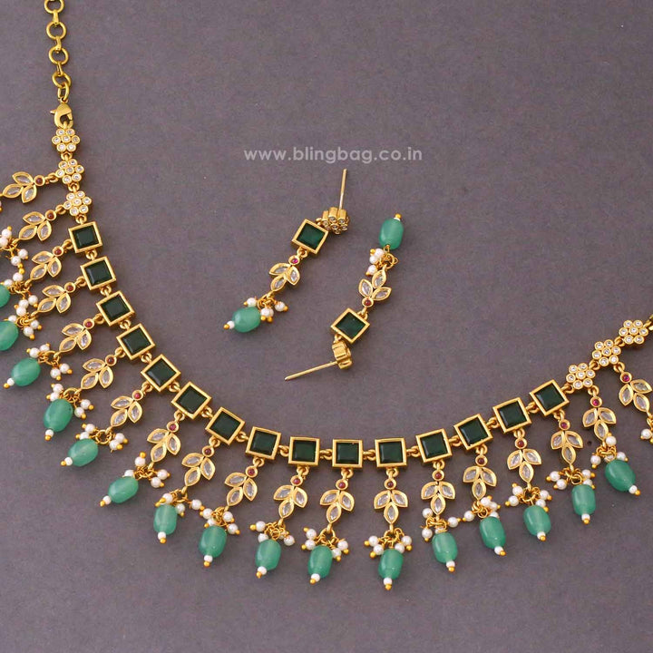 Mint Krishtami Antique Jewellery Set- New Arrival