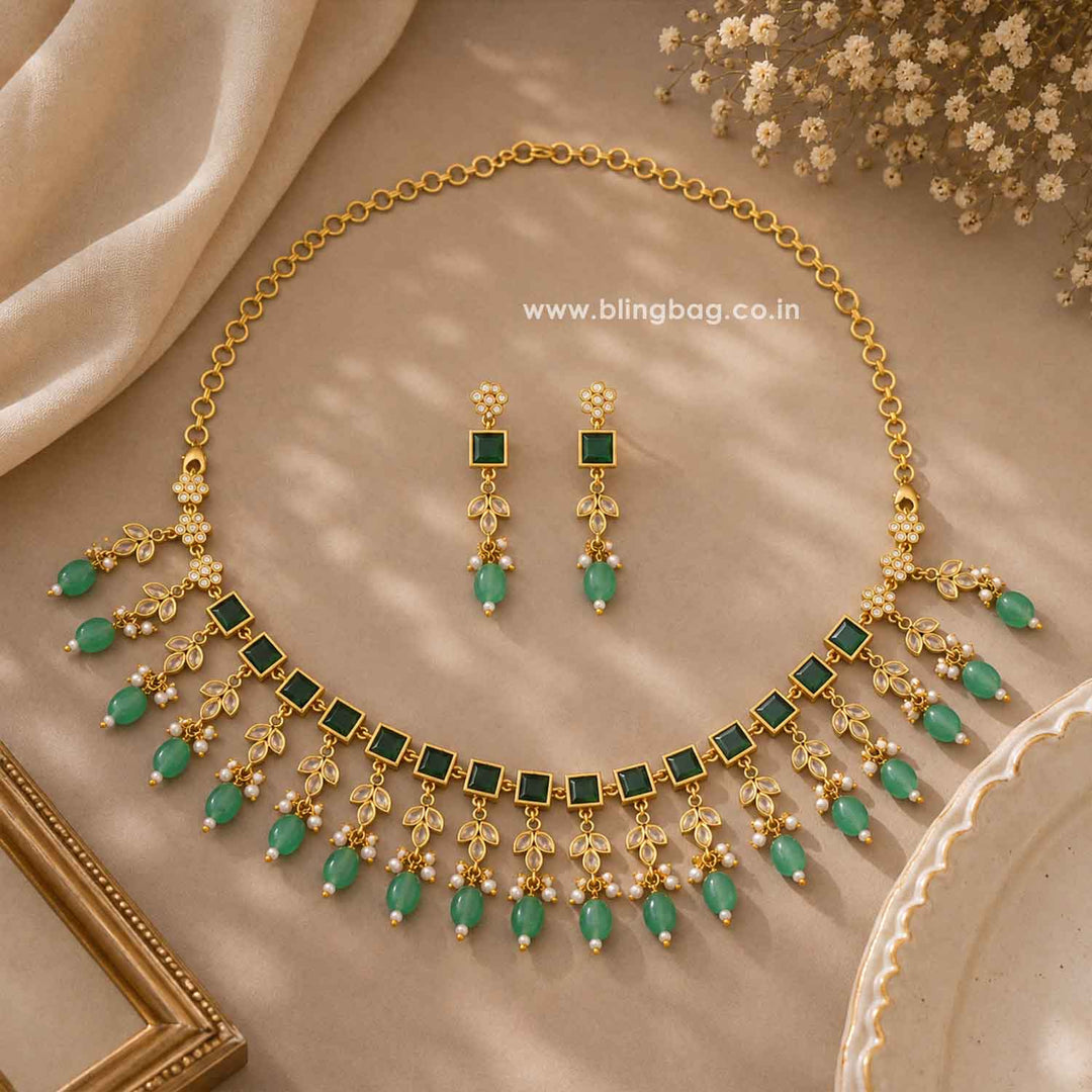 Mint Krishtami Antique Jewellery Set- New Arrival