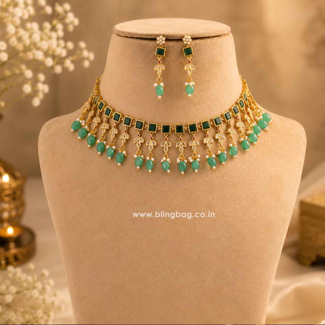 Mint Krishtami Antique Jewellery Set- New Arrival