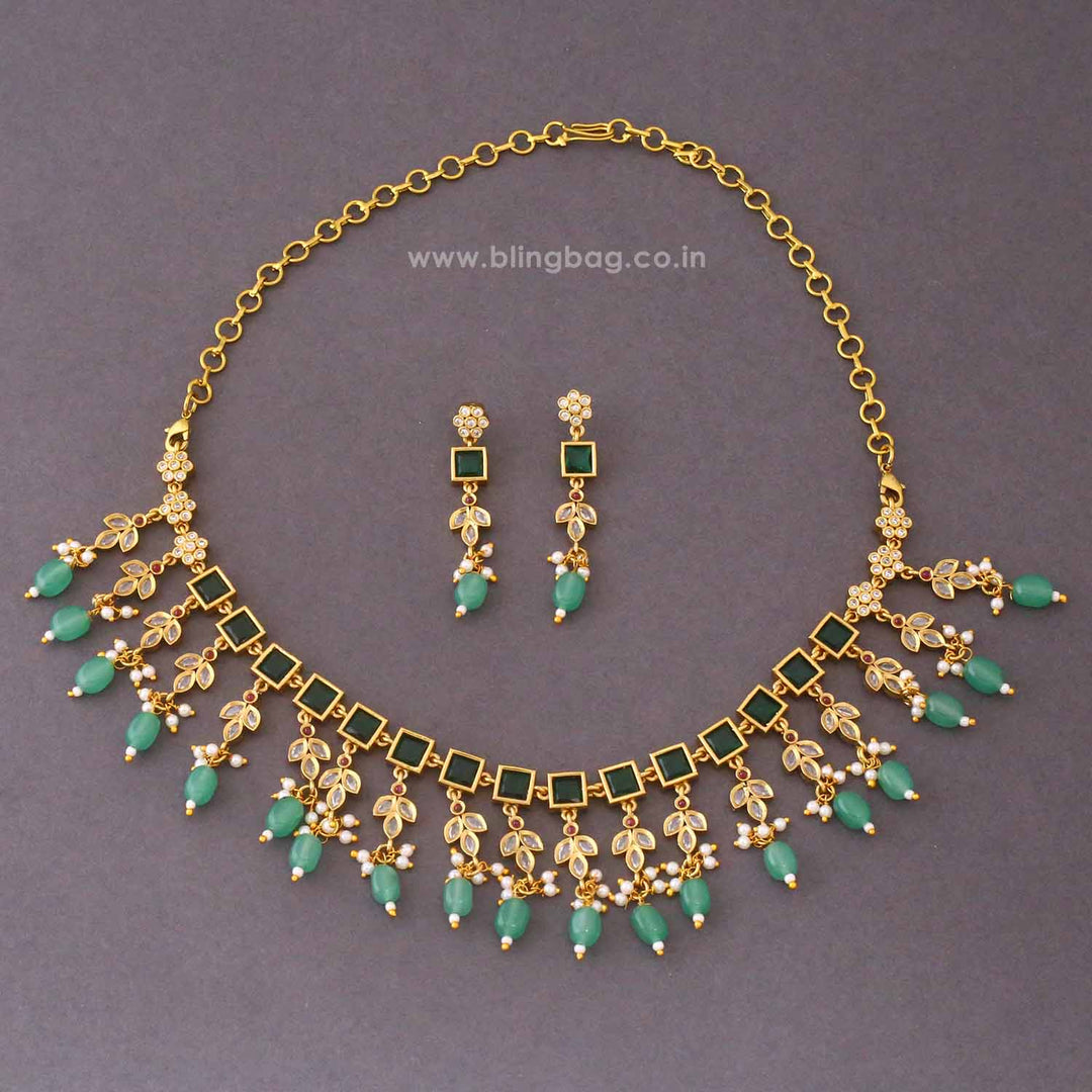 Mint Krishtami Antique Jewellery Set- New Arrival