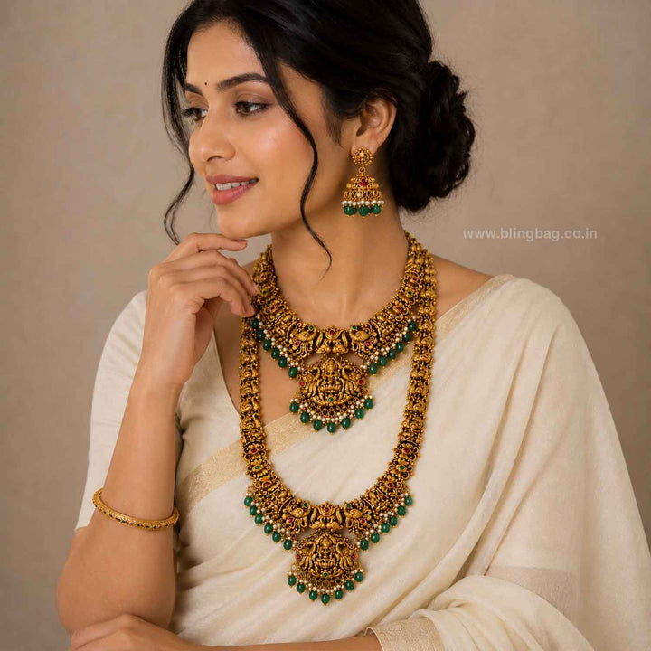 Mint Mrishyami Bridal Temple Jewellery Set- New Arrival