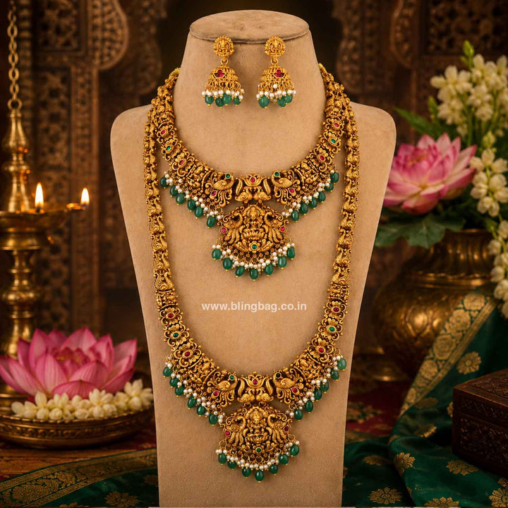 Mint Mrishyami Bridal Temple Jewellery Set- New Arrival