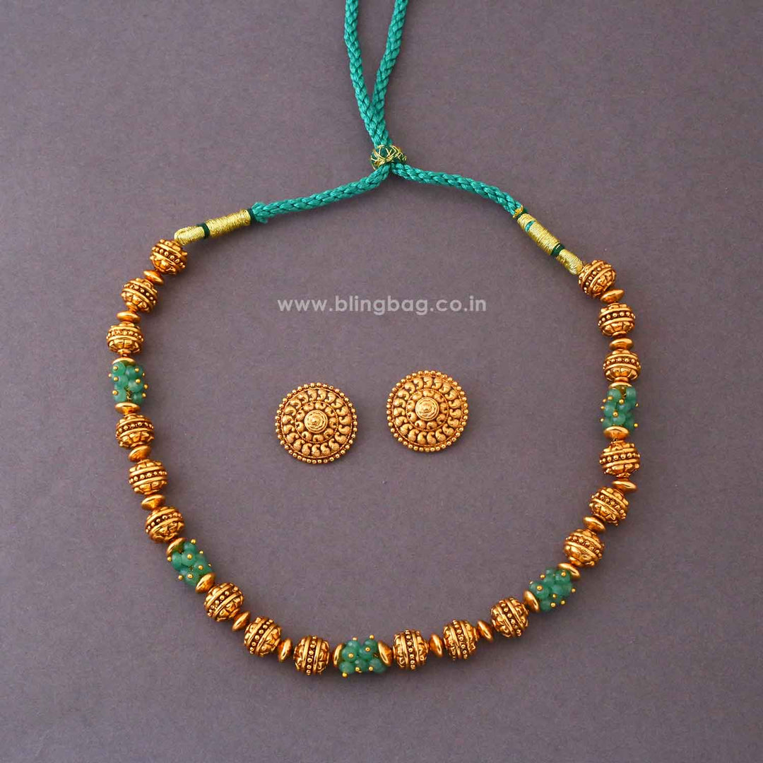 Mint Saanyaara Antique Jewellery Set- New Arrival