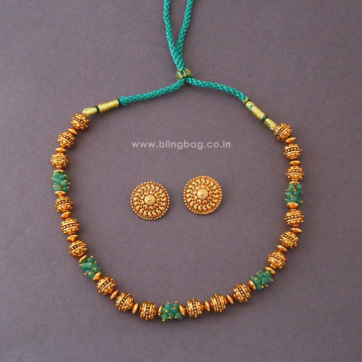 Mint Saanyaara Antique Jewellery Set- New Arrival