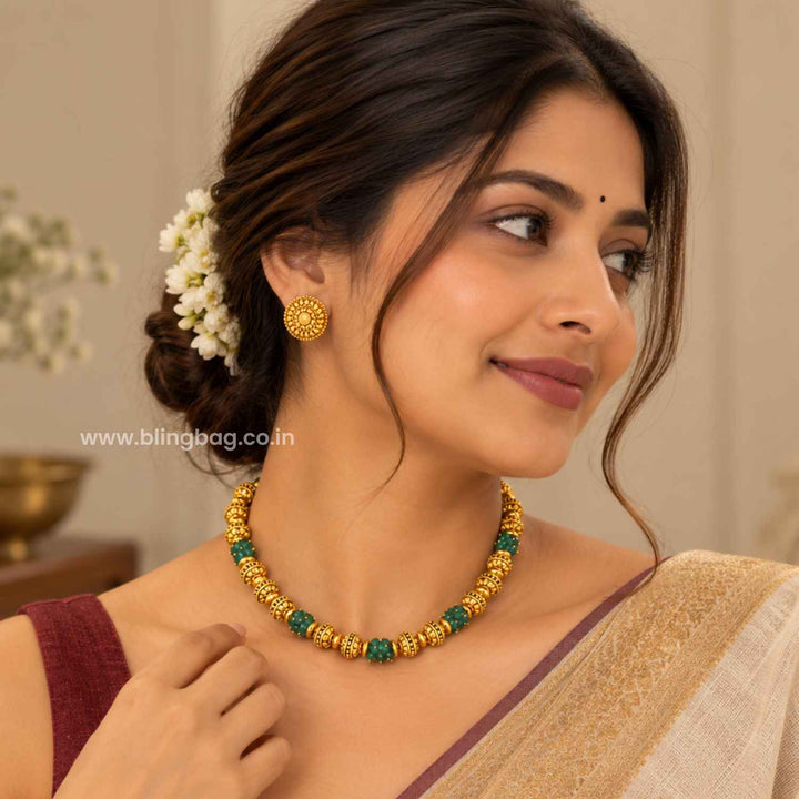 Mint Saanyaara Antique Jewellery Set- New Arrival