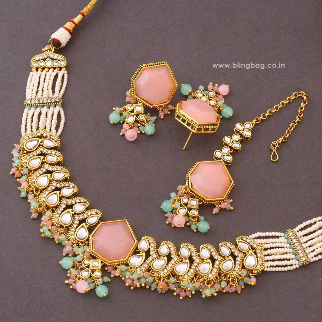 Multicolor Aishika Kundan Jewellery Set