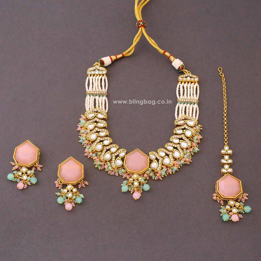 Multicolor Aishika Kundan Jewellery Set
