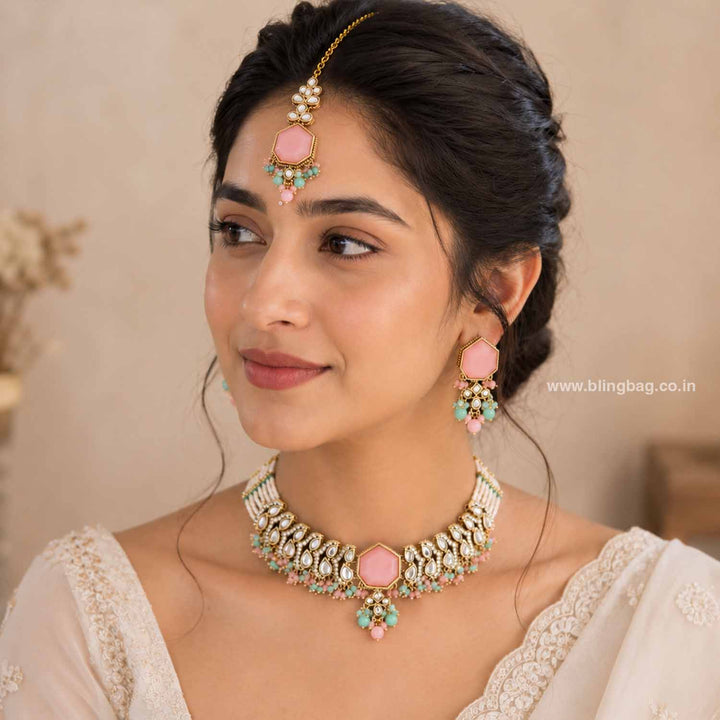 Multicolor Aishika Kundan Jewellery Set