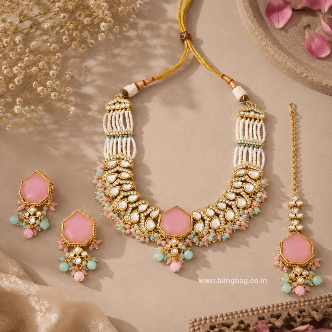 Multicolor Aishika Kundan Jewellery Set