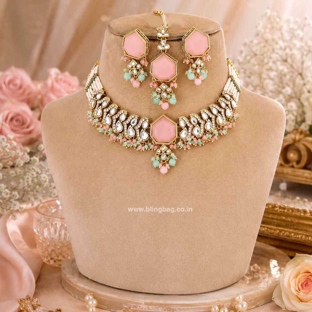Multicolor Aishika Kundan Jewellery Set