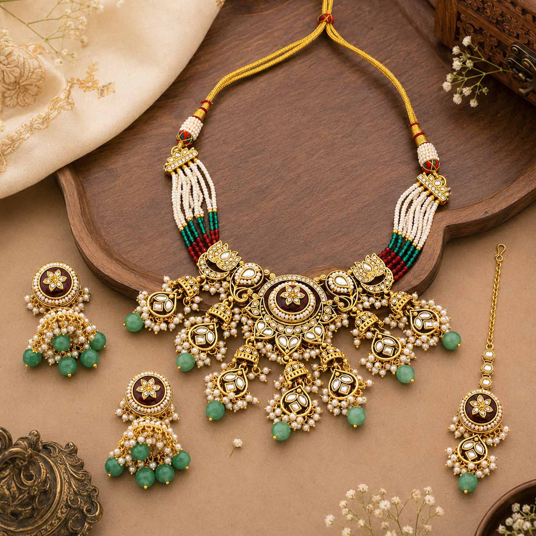 Multicolor Alankrita Kundan Jewellery Set