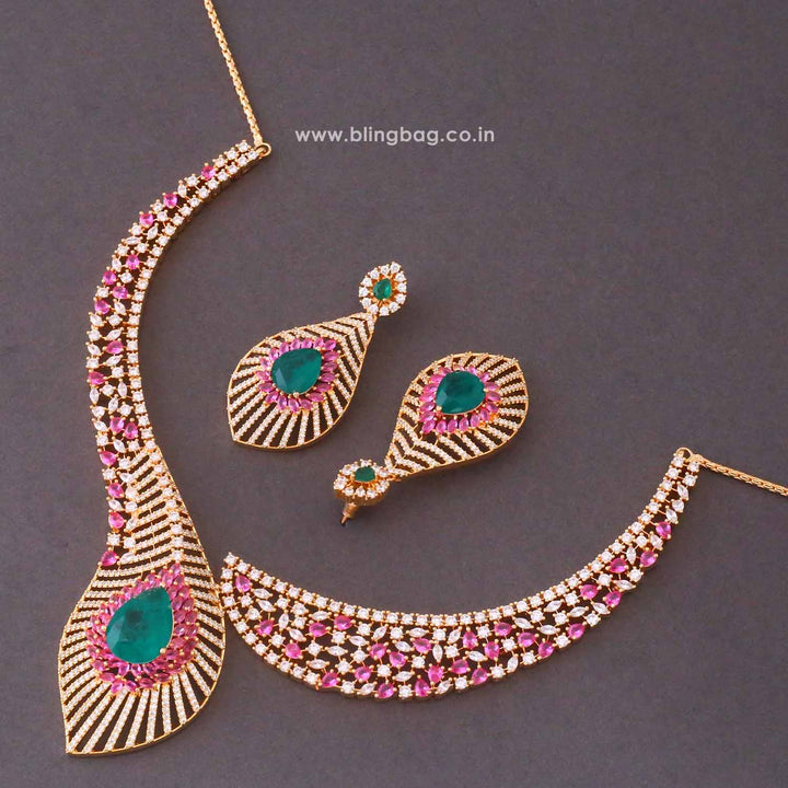 Multicolor Alicelea Zirconia Jewellery Set- New Arrivals