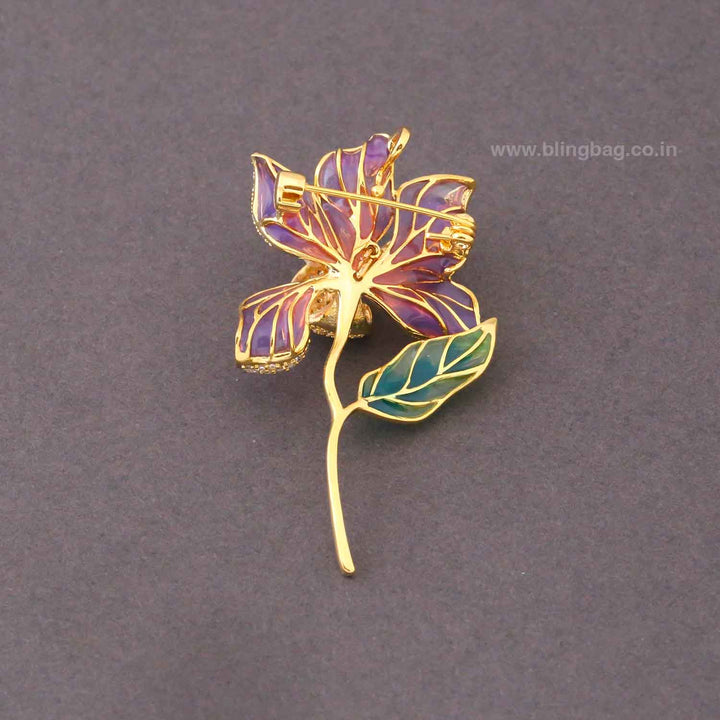 Multicolor Amethyst Orchid Brooch