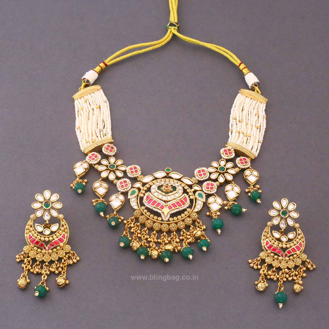 Multicolor Annikatra Heritage Jewellery Set