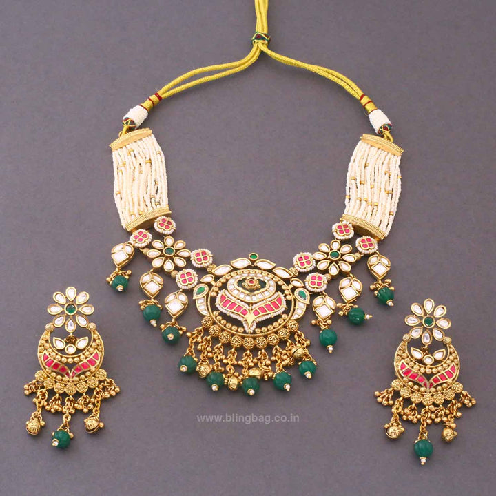Multicolor Annikatra Heritage Jewellery Set