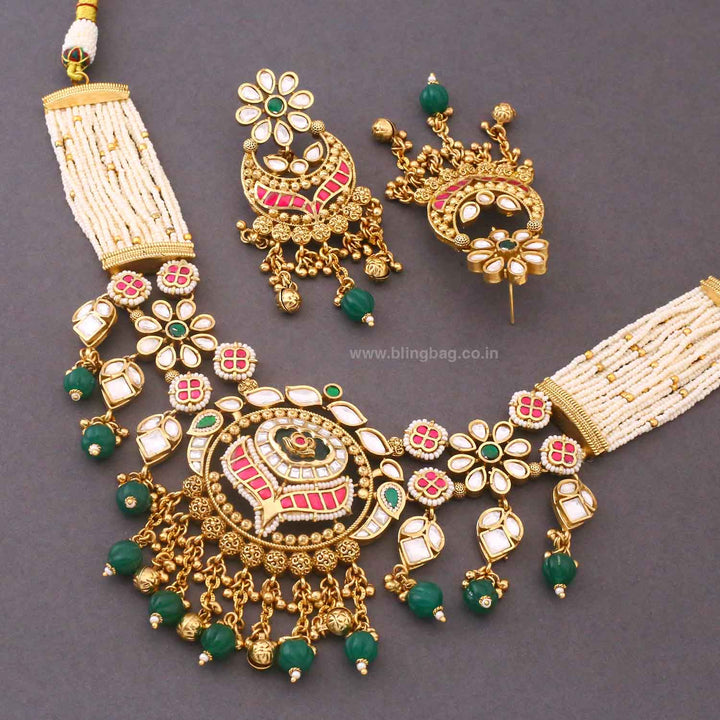 Multicolor Annikatra Heritage Jewellery Set