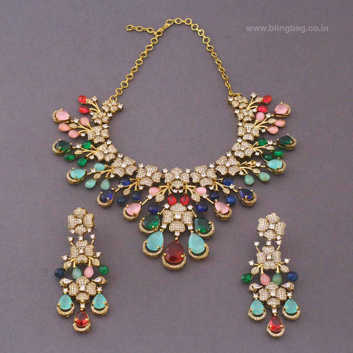 Multicolor Arialyn Victorian Jewellery Set- New Arrivals