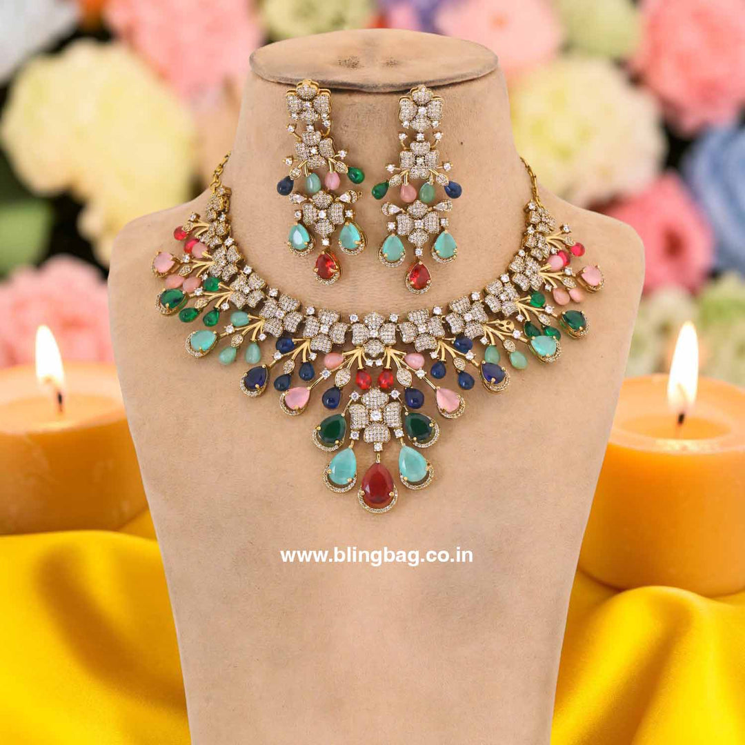 Multicolor Arialyn Victorian Jewellery Set- New Arrivals
