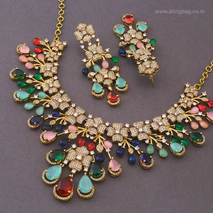 Multicolor Arialyn Victorian Jewellery Set- New Arrivals