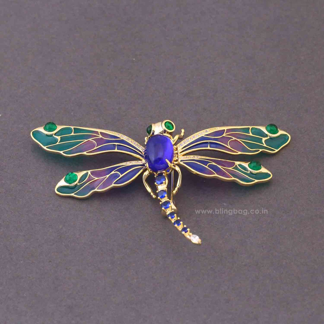 Multicolor Aurora Dragonfly Brooch