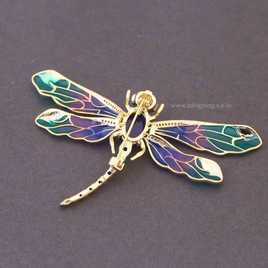 Multicolor Aurora Dragonfly Brooch